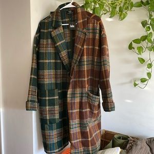 BRAND NEW - LALA ORIGINAL: Scorpio 2.0 Half + Half Oversized Coat Pine + Brown